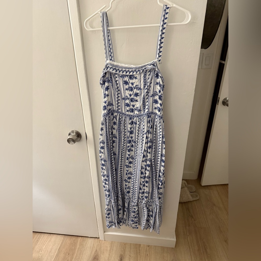 Max Studio White and Blue Floral Dress